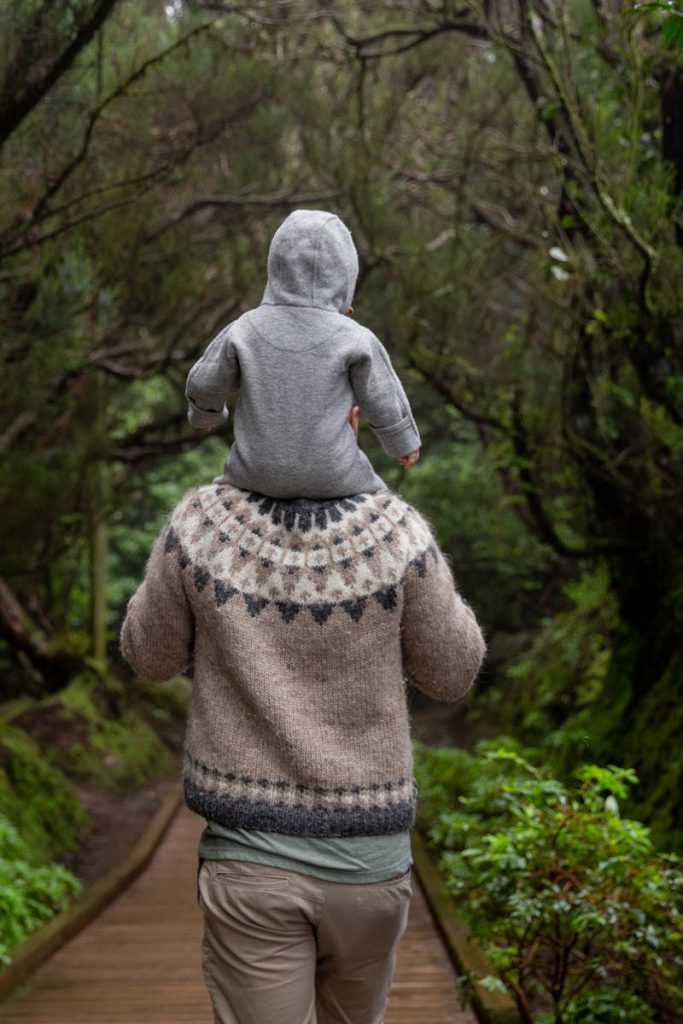 pexels-photo-3932687-3932687 Anonymous man with baby on shoulders walking away